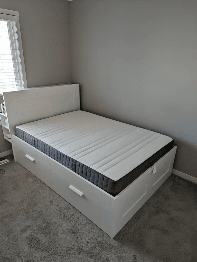 IKEA BRIMNES Bed with IKEA Mattress, White, 140 × 200 cm