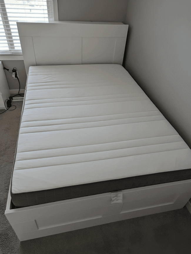 IKEA BRIMNES Bed with IKEA Mattress, White, 140 × 200 cm, photo 2 of 3