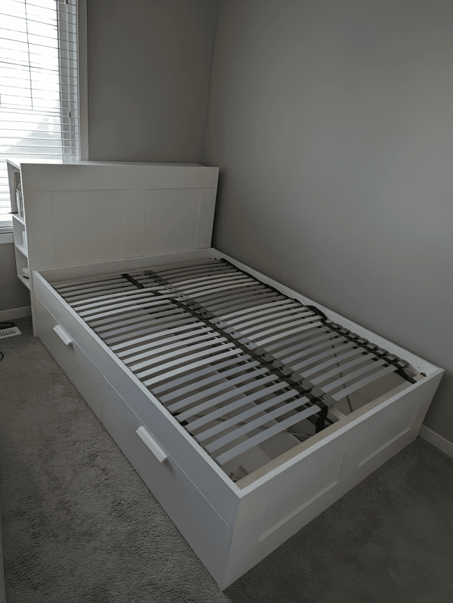 IKEA BRIMNES Bed with IKEA Mattress, White, 140 × 200 cm, photo 3 of 3
