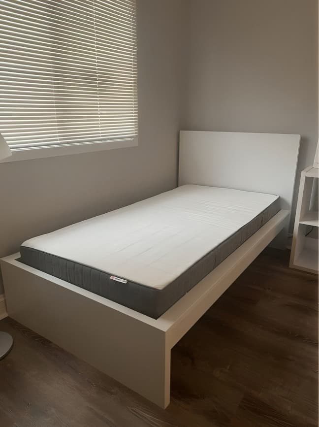 IKEA MALM Bed with IKEA Mattress, White, 90 × 200 cm, photo 1 of 2